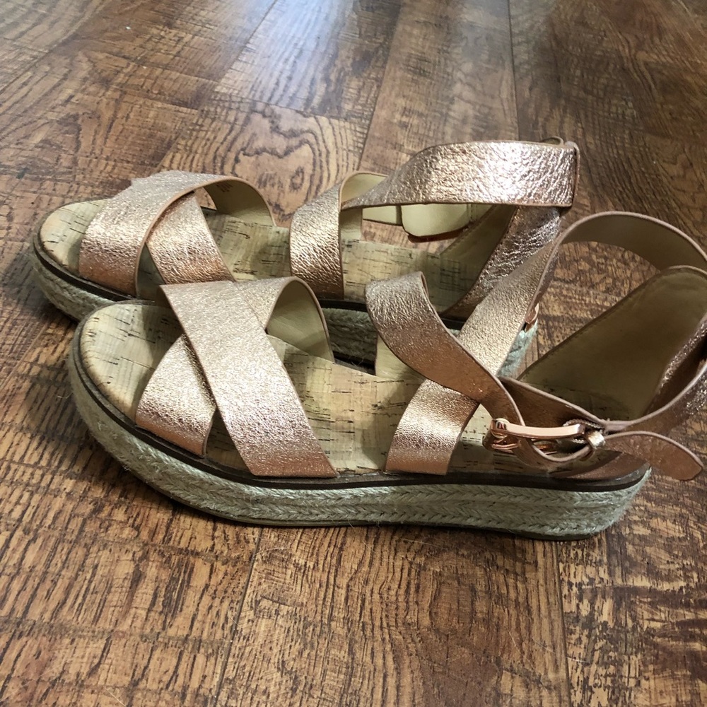 Michael Kors Rose Gold Platform Sandal!